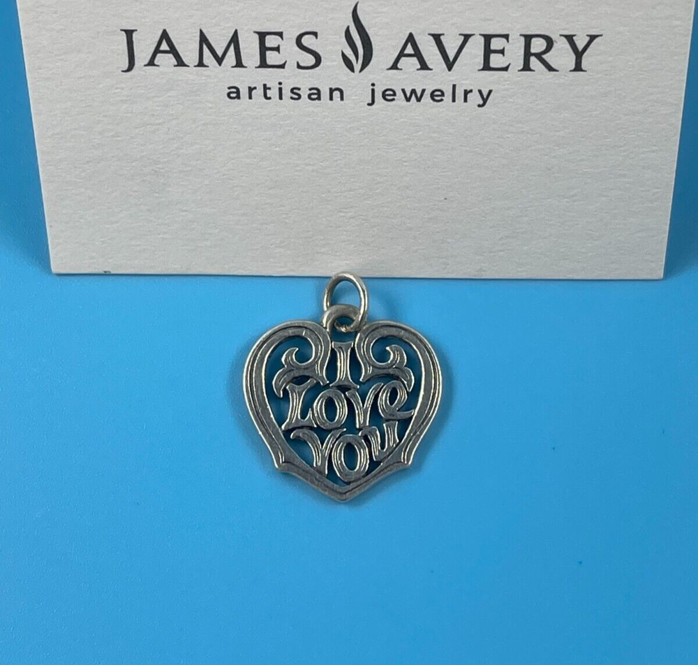 James Avery Retired 925 Sterling Silver "I Love You" Heart Charm